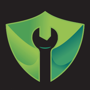 Onsite Mechanical Logo, a spanner on a green shield